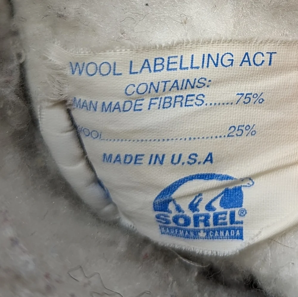 Sorel Men's 9 Caribou Kaufman Waterproof Winter Boots Wool Lined Leather